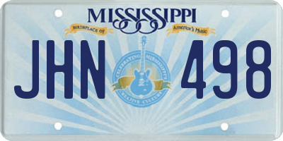 MS license plate JHN498
