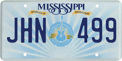 MS license plate JHN499