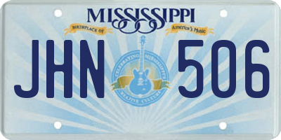 MS license plate JHN506
