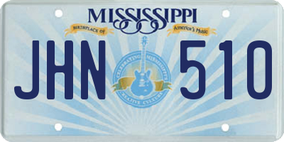 MS license plate JHN510