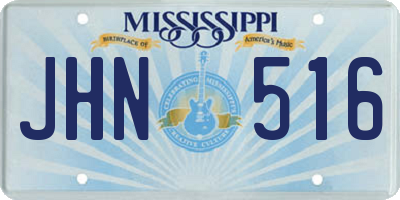 MS license plate JHN516