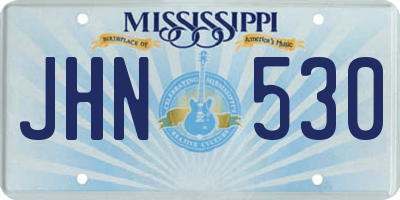 MS license plate JHN530