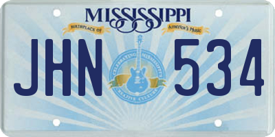 MS license plate JHN534