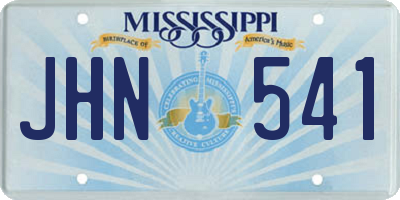 MS license plate JHN541