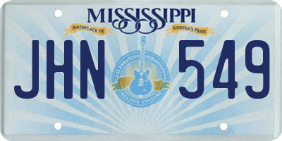 MS license plate JHN549