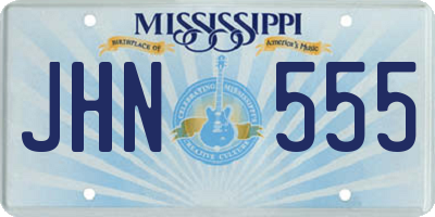 MS license plate JHN555