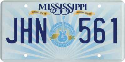 MS license plate JHN561