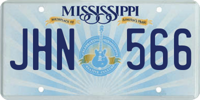 MS license plate JHN566