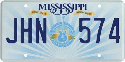 MS license plate JHN574