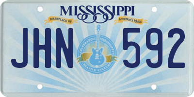 MS license plate JHN592