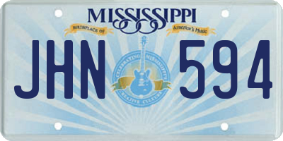 MS license plate JHN594