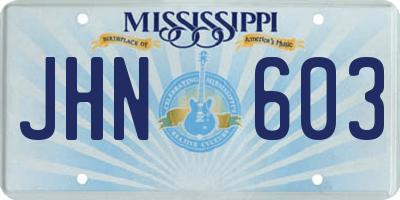 MS license plate JHN603