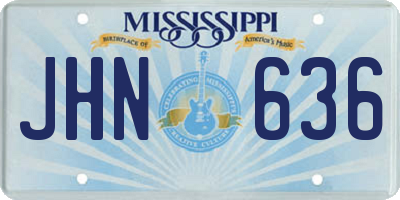MS license plate JHN636