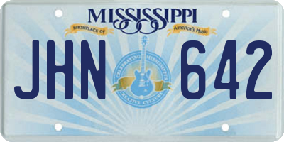 MS license plate JHN642
