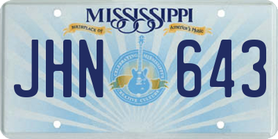 MS license plate JHN643