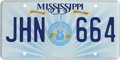 MS license plate JHN664