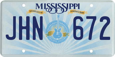 MS license plate JHN672