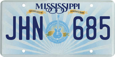 MS license plate JHN685