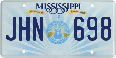 MS license plate JHN698
