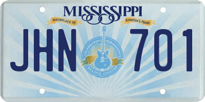 MS license plate JHN701