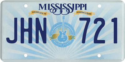 MS license plate JHN721