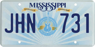 MS license plate JHN731