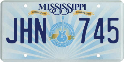 MS license plate JHN745