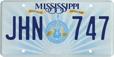 MS license plate JHN747