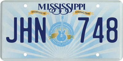 MS license plate JHN748