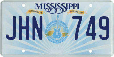 MS license plate JHN749