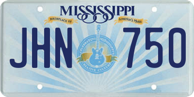 MS license plate JHN750