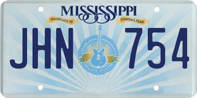 MS license plate JHN754