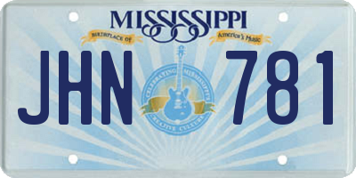 MS license plate JHN781