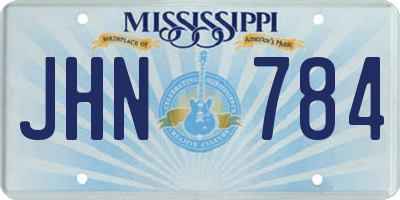 MS license plate JHN784