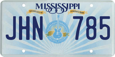 MS license plate JHN785