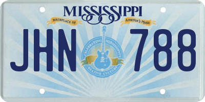 MS license plate JHN788
