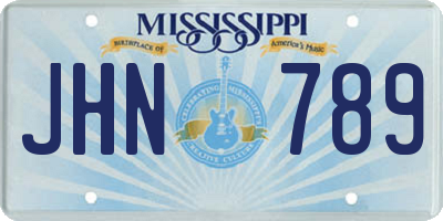 MS license plate JHN789
