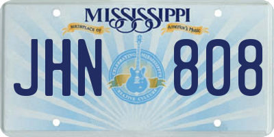 MS license plate JHN808