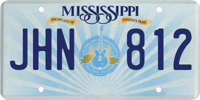 MS license plate JHN812