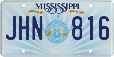 MS license plate JHN816
