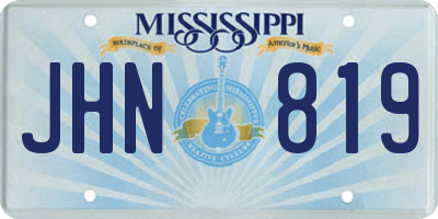 MS license plate JHN819