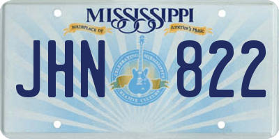 MS license plate JHN822