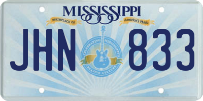 MS license plate JHN833