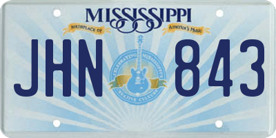 MS license plate JHN843
