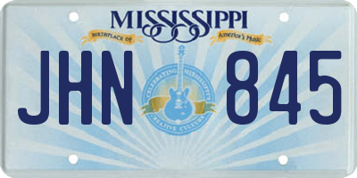 MS license plate JHN845