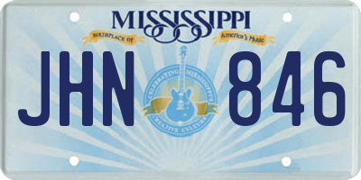 MS license plate JHN846