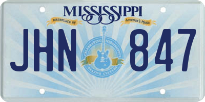 MS license plate JHN847