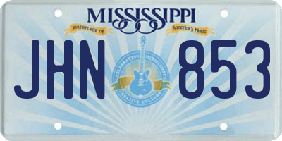 MS license plate JHN853