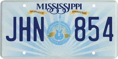 MS license plate JHN854