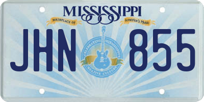 MS license plate JHN855